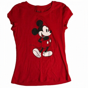 WOMEN’S size large, red Mickey Mouse T-shirt.